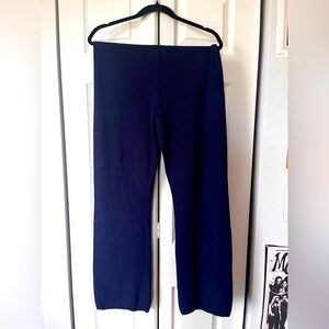 Navy blue soft waffle knit pants size medium
